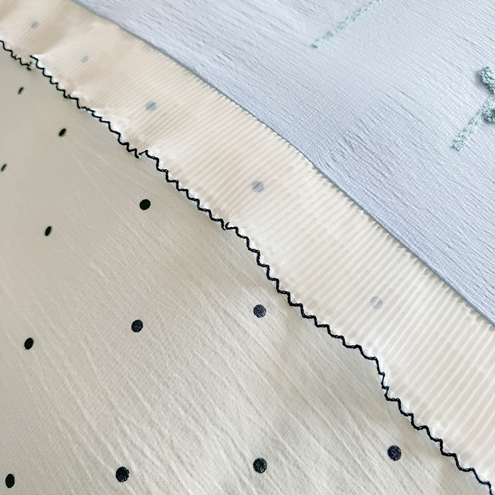 91家纺网 家纺一手货源 找家纺 梧桐家居 2025爆款毛巾绣皱皱双层纱四件套安娜花园安娜花园系列 安娜花园-天蓝