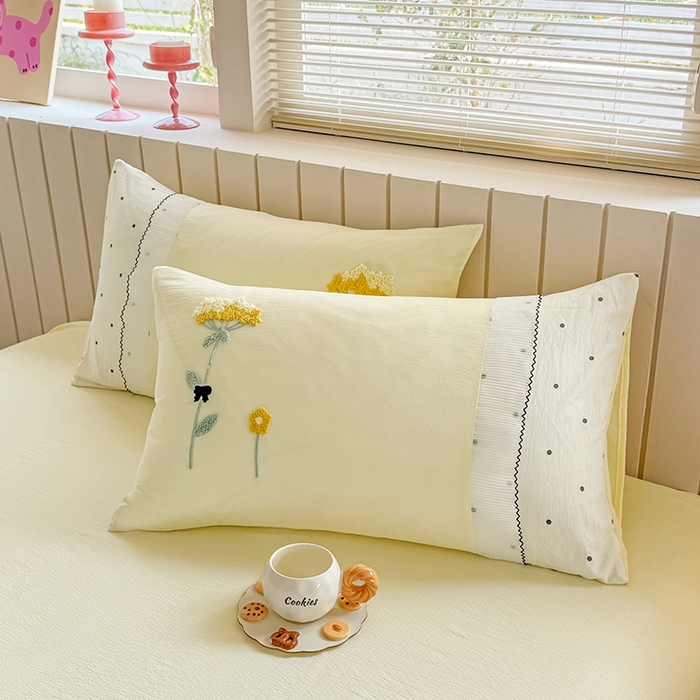 91家纺网 家纺一手货源 找家纺 （总）梧桐家居 2025爆款小清新绣花蕾丝边全棉夏被夏凉被空调被四件套 安娜花园