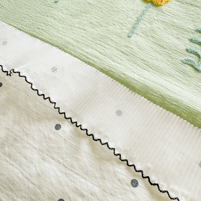 91家纺网 家纺一手货源 找家纺 梧桐家居 2025爆款小清新绣花蕾丝边全棉夏被夏凉被空调被四件套 安娜花园 安娜花园-浅绿