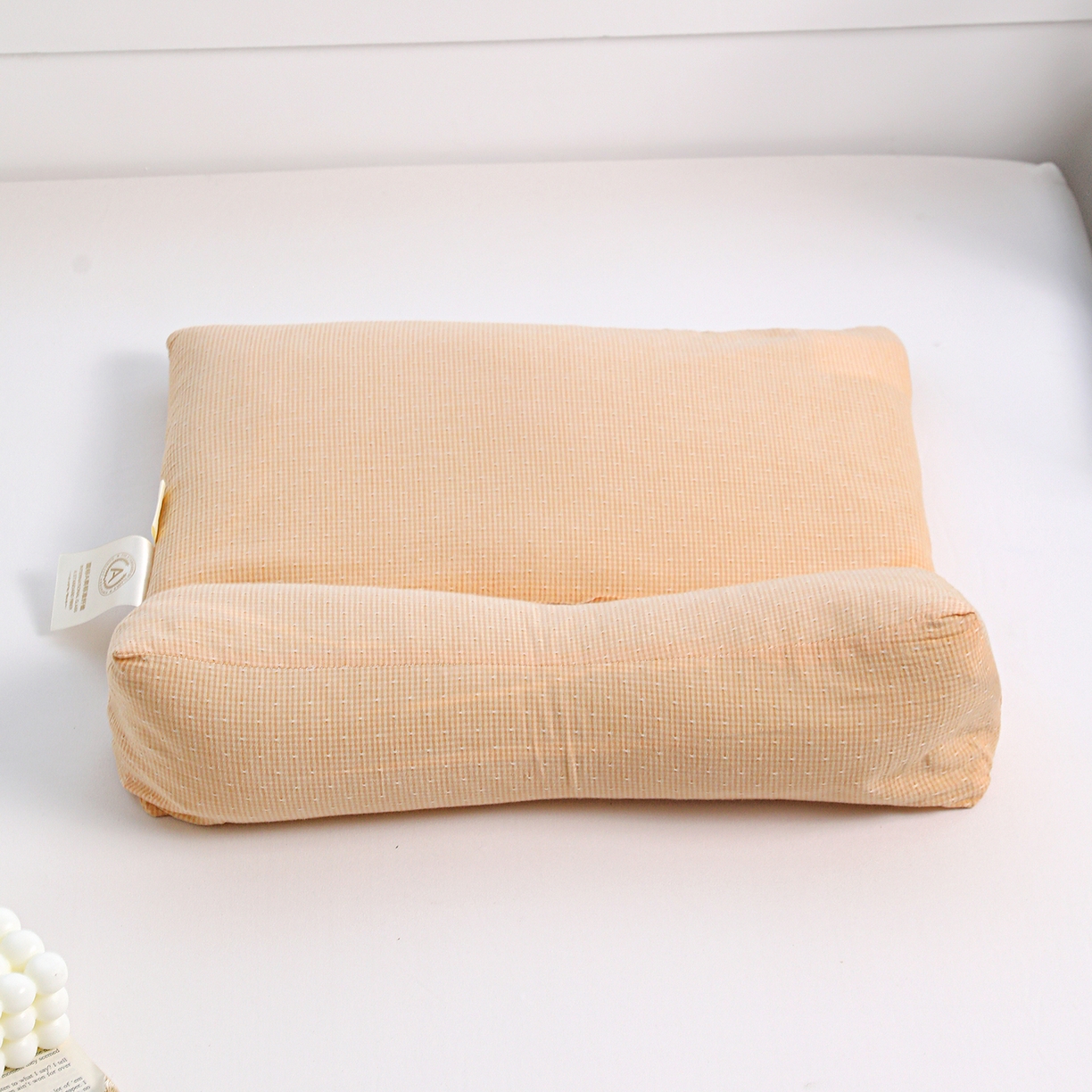 亦帆枕芯 2025春夏新款全棉三角牵引组合荞麦枕 枕头枕芯 橙色-全棉连体颈椎枕 方枕48x28cm三角枕48x16cm/对