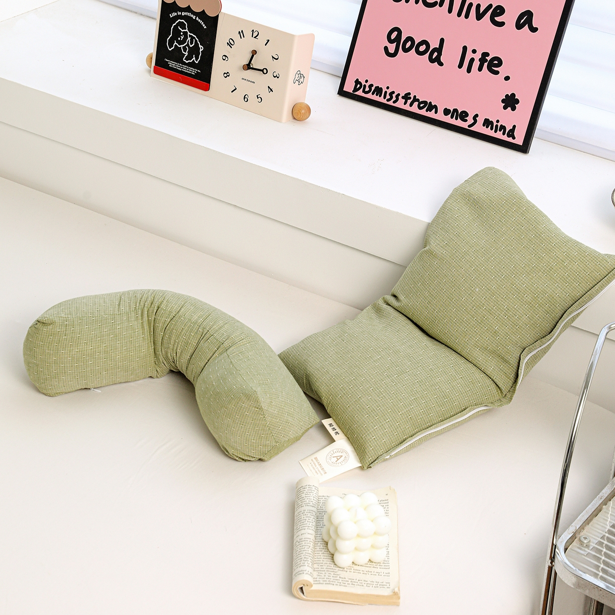 91家纺网 家纺一手货源 找家纺 亦帆枕芯 2025春夏新款全棉三角牵引组合荞麦枕 枕头枕芯 绿色-全棉连体颈椎枕 方枕35x20cm三角枕35x16cm/对