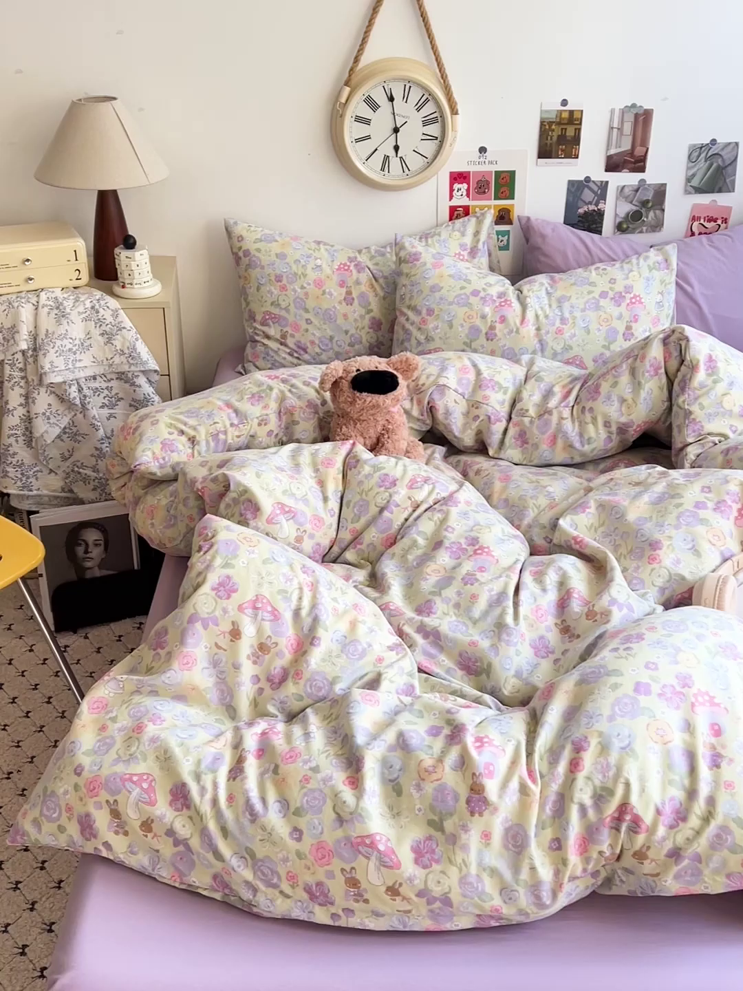 91家纺网 家纺一手货源 找家纺 韩巢家纺 2025新款水洗棉印花被套床单四件套学生宿舍床上三件套 -提供卖家秀 兔漫画报