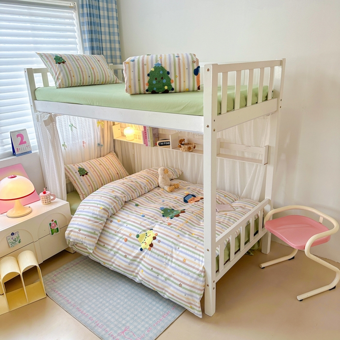 91家纺网 家纺一手货源 找家纺 （总）如意朵 2025新款全棉小清新绣花学生季三四件套