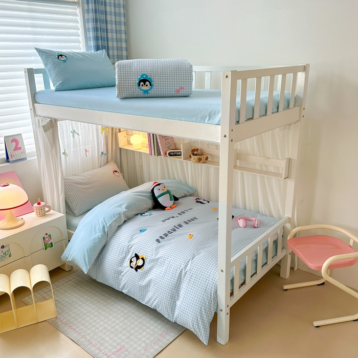 91家纺网 家纺一手货源 找家纺 （总）如意朵 2025新款全棉小清新绣花学生季三四件套