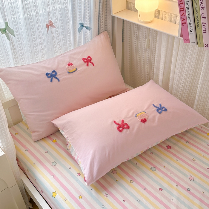 91家纺网 家纺一手货源 找家纺 （总）如意朵 2025新款全棉小清新绣花学生季三四件套