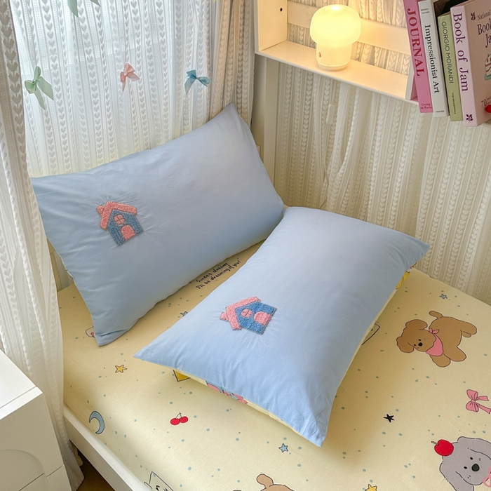 91家纺网 家纺一手货源 找家纺 如意朵 2025新款全棉小清新绣花学生季三四件套 萌宠乐园