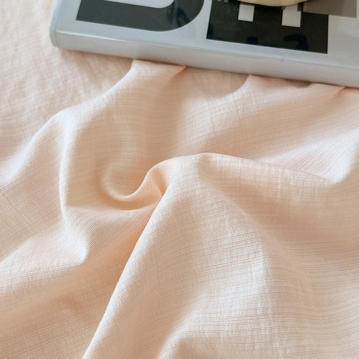 91家纺网 家纺一手货源 找家纺 彩韵家纺 2025新款木m双层纱床单 肉桂粉