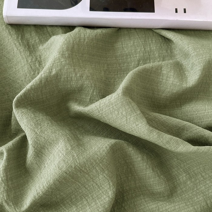 91家纺网 家纺一手货源 找家纺 彩韵家纺 2025新款木m双层纱床单 抹茶绿