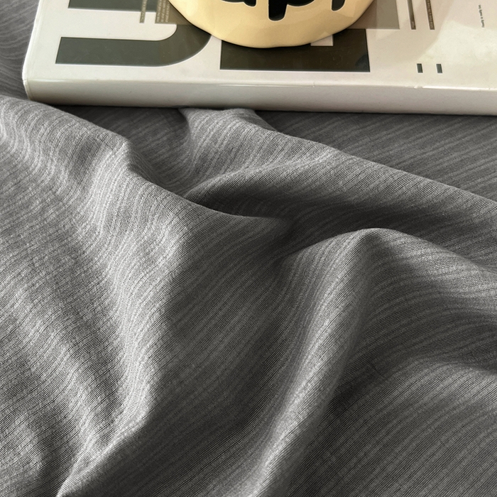 91家纺网 家纺一手货源 找家纺 彩韵家纺 2025新款木m双层纱床单 优雅灰