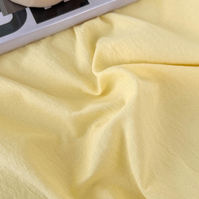 91家纺网 家纺一手货源 找家纺 彩韵家纺 2025新款木m双层纱床单 柠檬黄