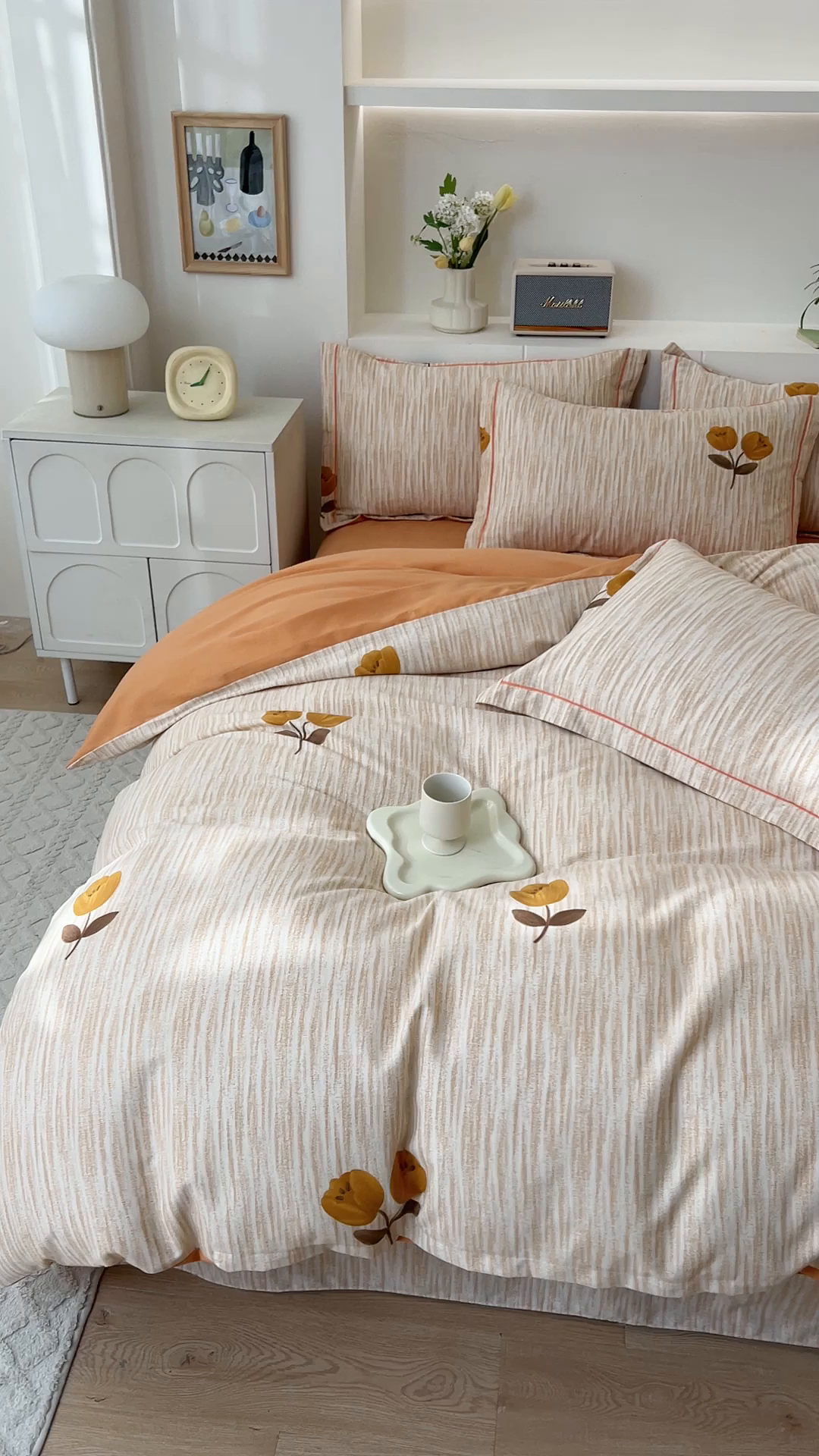 91家纺网 家纺一手货源 找家纺 优品阁 2024新款亲肤舒适全棉磨毛四件套学生三件套系列 多洛塔-咖