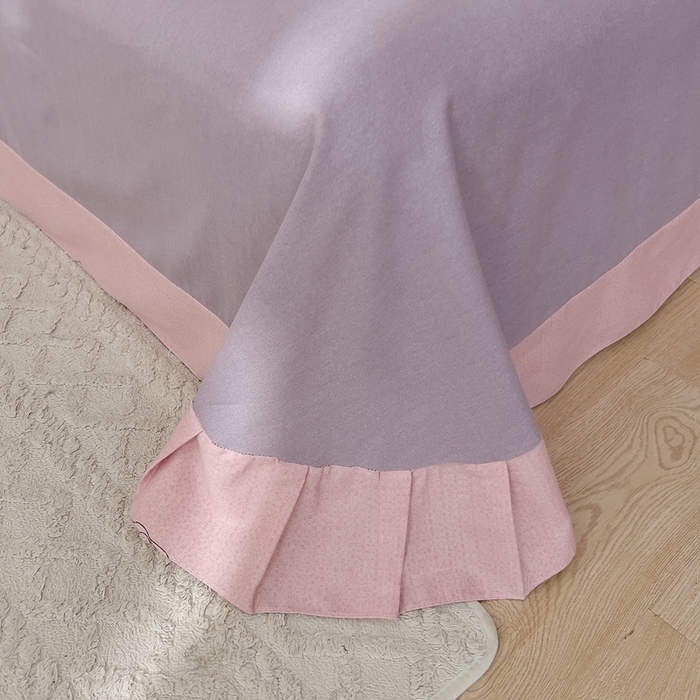 91家纺网 家纺一手货源 找家纺 优品阁 2024新款亲肤舒适全棉磨毛四件套学生三件套系列 法风玫瑰-粉