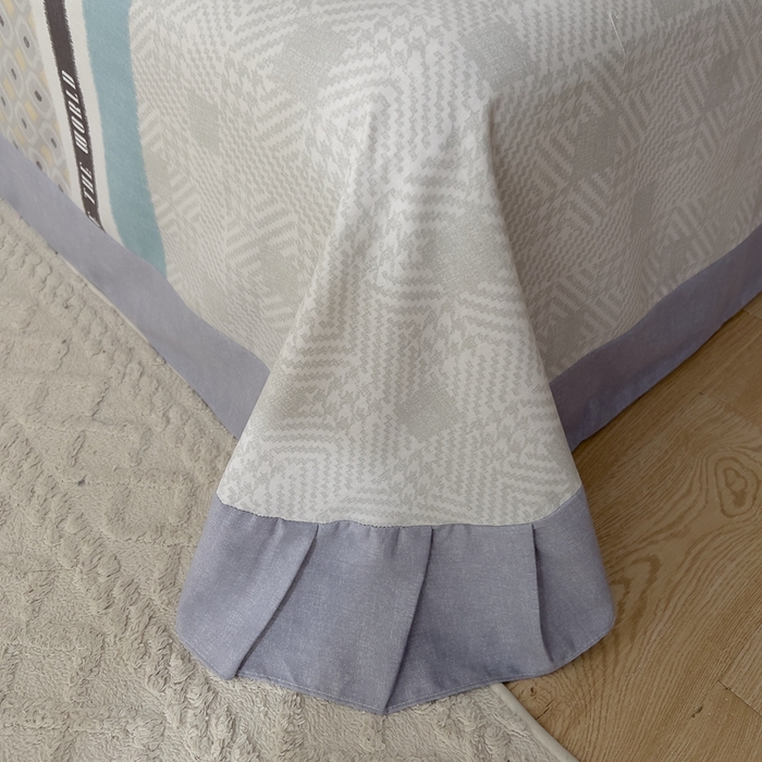 91家纺网 家纺一手货源 找家纺 优品阁 2024新款亲肤舒适全棉磨毛四件套学生三件套系列 摩登气息-灰