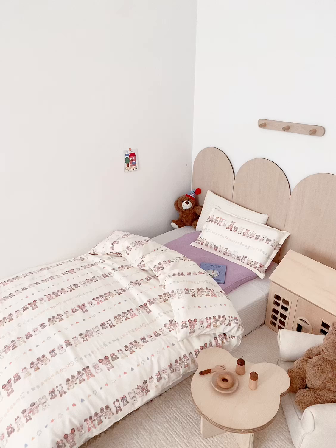 91家纺网 家纺一手货源 找家纺 2025新款全棉26℃有氧双层纱幼儿园多件套 快乐小熊