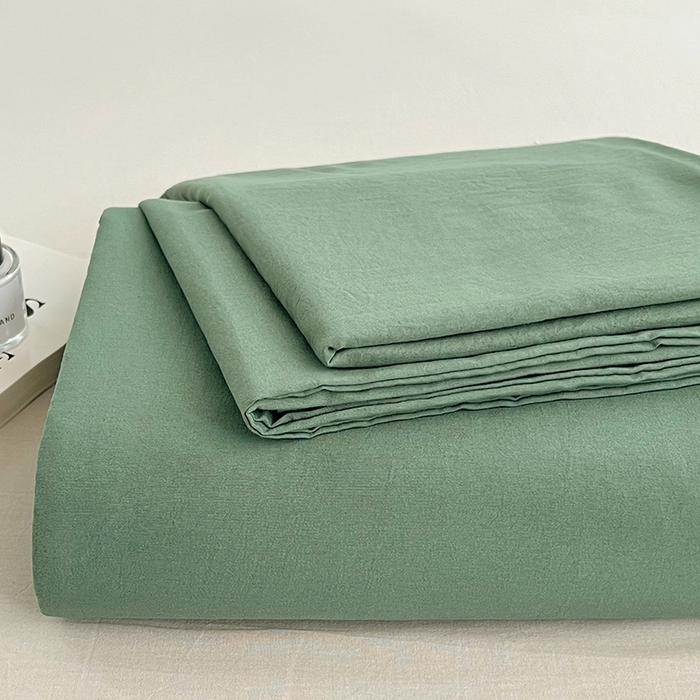 91家纺网 家纺一手货源 找家纺 彩韵家纺 2025新款柔软云感水洗m床单系列 橄榄绿