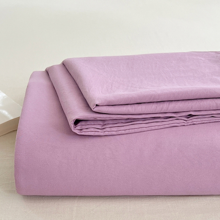 91家纺网 家纺一手货源 找家纺 彩韵家纺 2025新款柔软云感水洗m床单系列 魅力紫