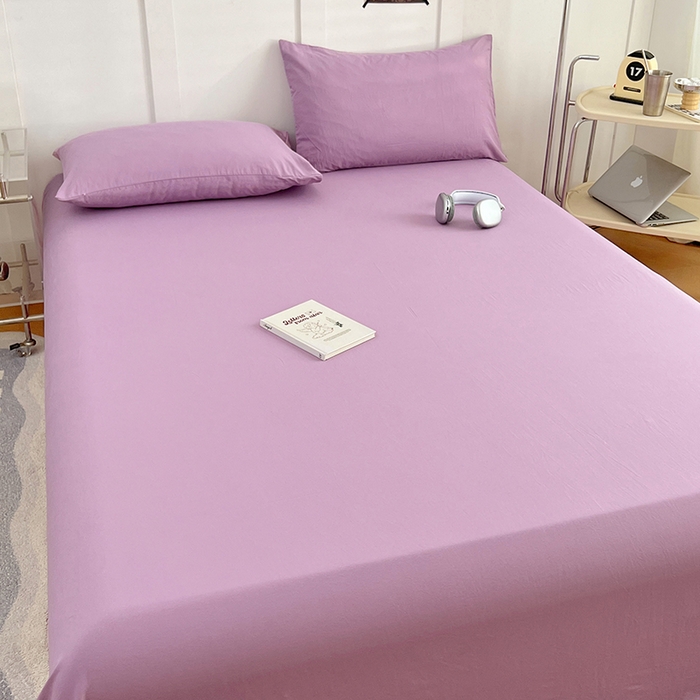 91家纺网 家纺一手货源 找家纺 彩韵家纺 2025新款柔软云感水洗m床单系列 魅力紫