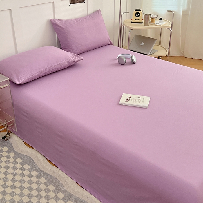 91家纺网 家纺一手货源 找家纺 彩韵家纺 2025新款柔软云感水洗m床单系列 魅力紫