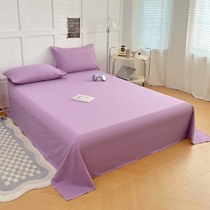 91家纺网 家纺一手货源 找家纺 彩韵家纺 2025新款柔软云感水洗m床单系列 魅力紫