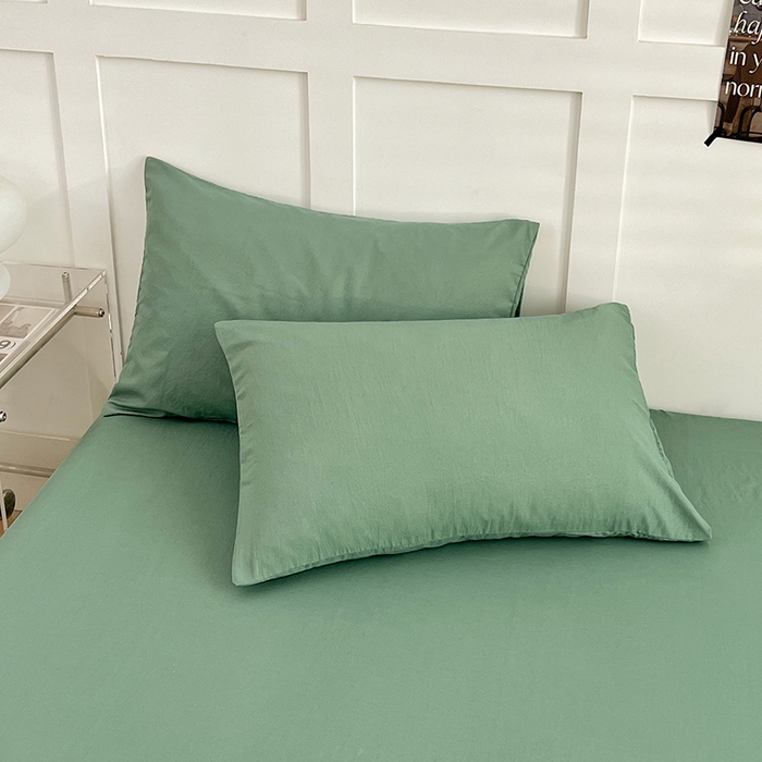 91家纺网 家纺一手货源 找家纺 彩韵家纺 2025新款柔软云感水洗m床单系列 橄榄绿