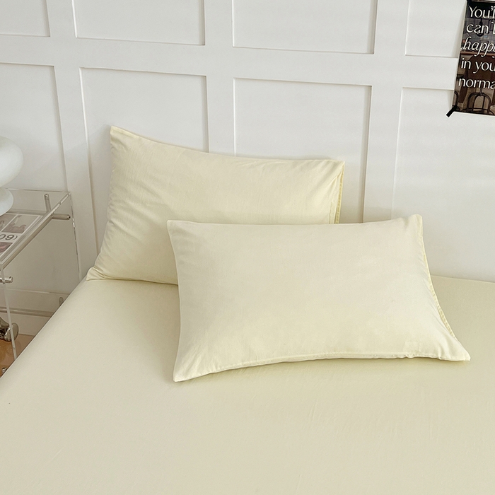 91家纺网 家纺一手货源 找家纺 彩韵家纺 2025新款柔软云感水洗m床单系列 奶黄