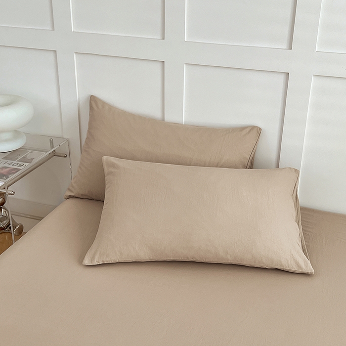 91家纺网 家纺一手货源 找家纺 彩韵家纺 2025新款柔软云感水洗m床单系列 卡其