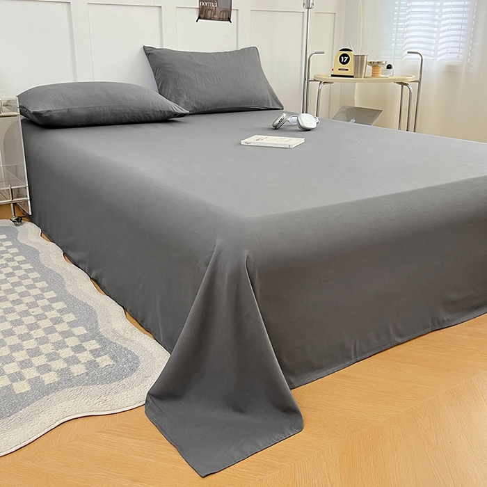 91家纺网 家纺一手货源 找家纺 彩韵家纺 2025新款柔软云感水洗m床单系列 银优灰