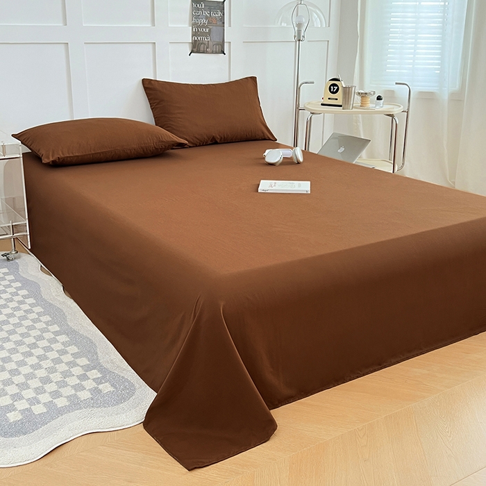 91家纺网 家纺一手货源 找家纺 彩韵家纺 2025新款柔软云感水洗m床单系列 咖啡