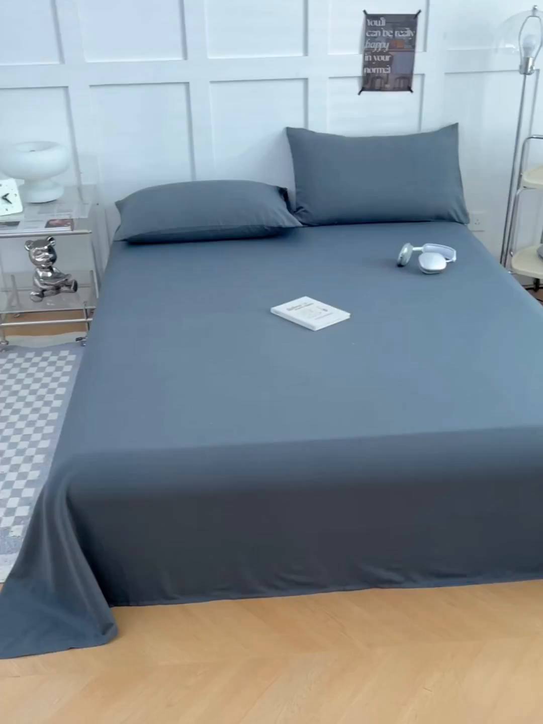 91家纺网 家纺一手货源 找家纺 彩韵家纺 2025新款柔软云感水洗m床单系列 绅士灰