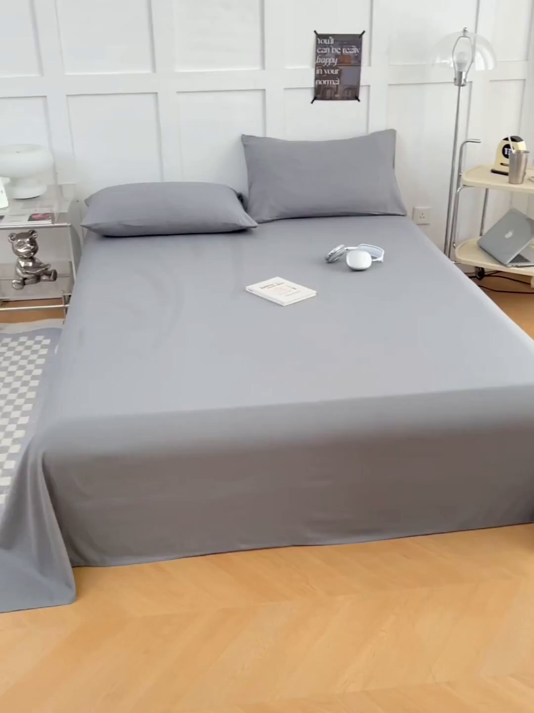 91家纺网 家纺一手货源 找家纺 彩韵家纺 2025新款柔软云感水洗m床单系列 银优灰