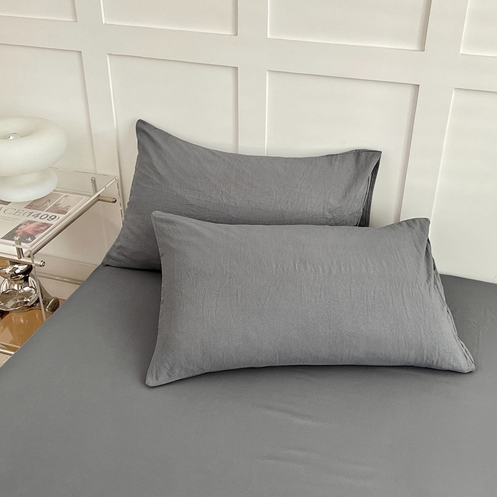 91家纺网 家纺一手货源 找家纺 彩韵家纺 2025新款柔软云感水洗m床单系列 银优灰