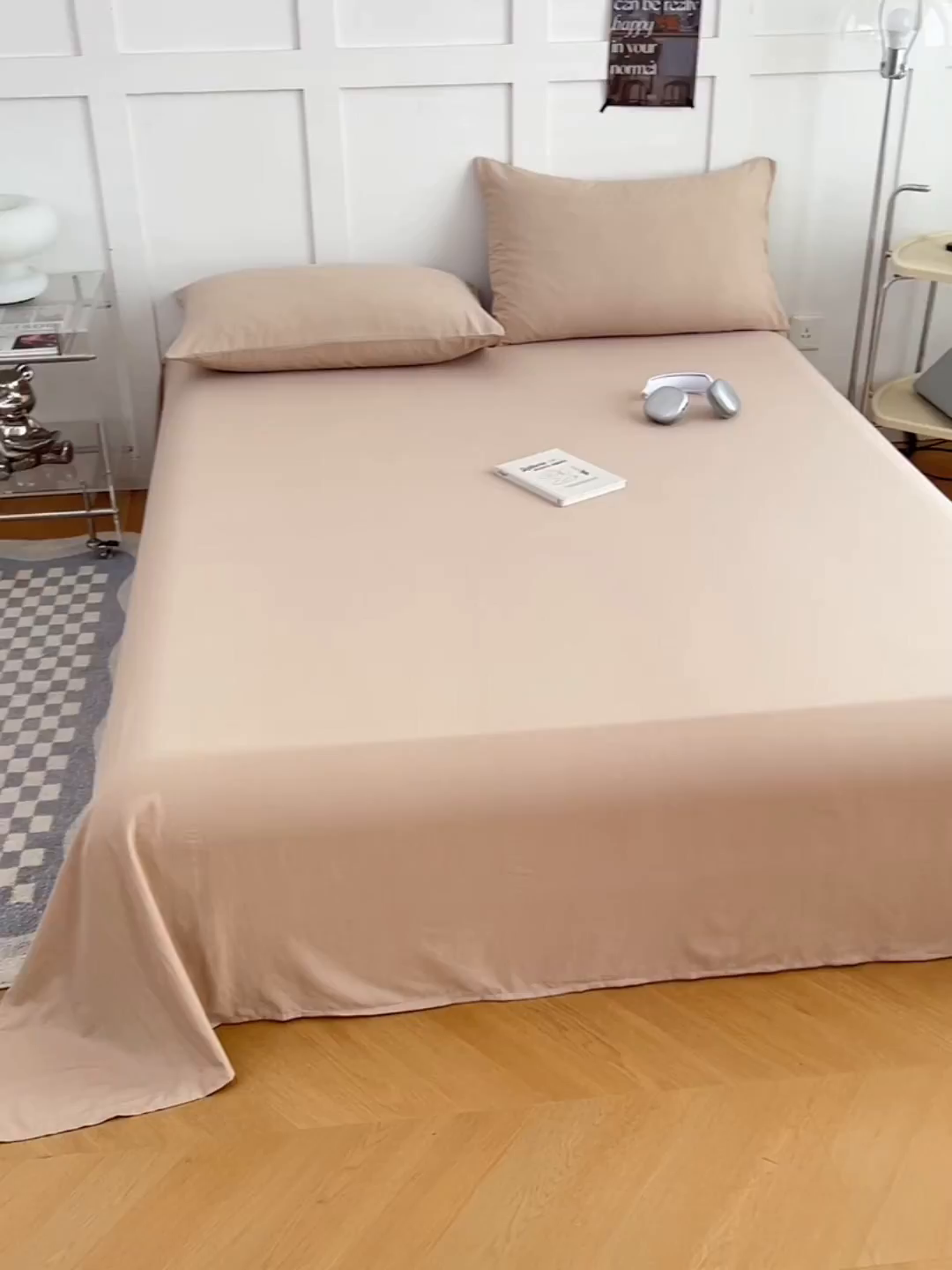 91家纺网 家纺一手货源 找家纺 彩韵家纺 2025新款柔软云感水洗m床单系列 卡其