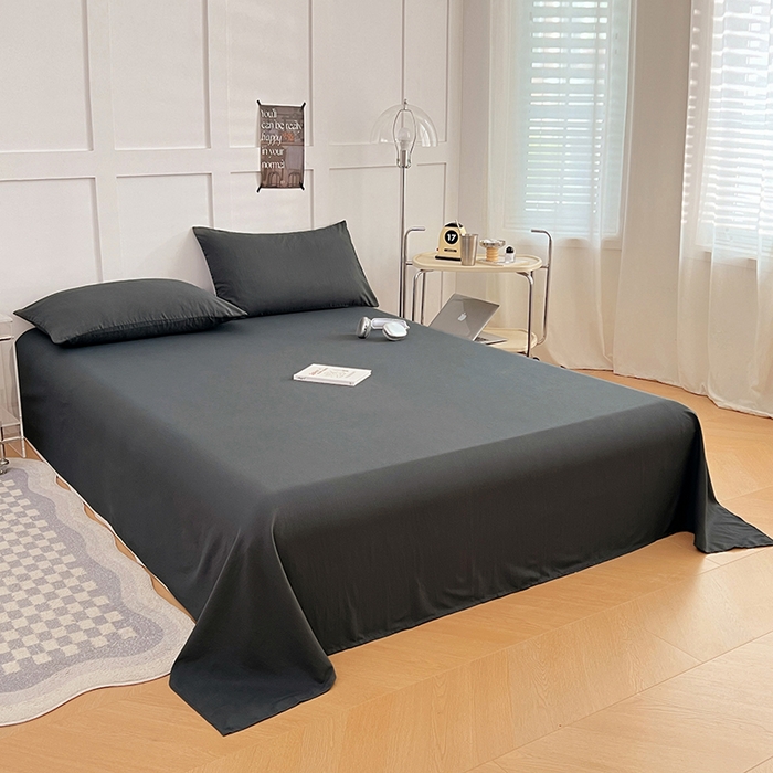 91家纺网 家纺一手货源 找家纺 彩韵家纺 2025新款柔软云感水洗m床单系列 绅士灰