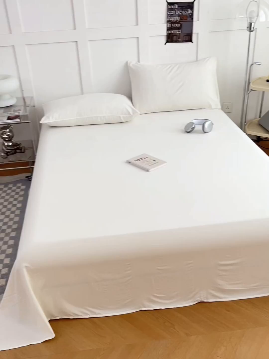 91家纺网 家纺一手货源 找家纺 彩韵家纺 2025新款柔软云感水洗m床单系列 珍珠白