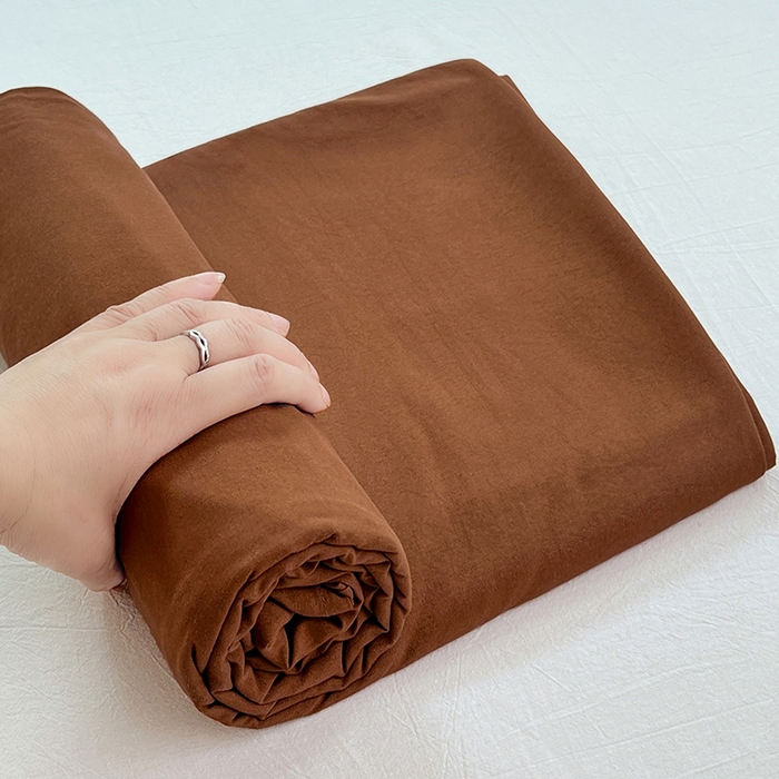 彩韵家纺 2025新款柔软云感水洗m床单系列 咖啡