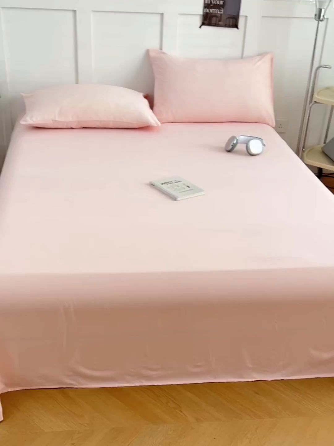 91家纺网 家纺一手货源 找家纺 彩韵家纺 2025新款柔软云感水洗m床单系列 樱花粉