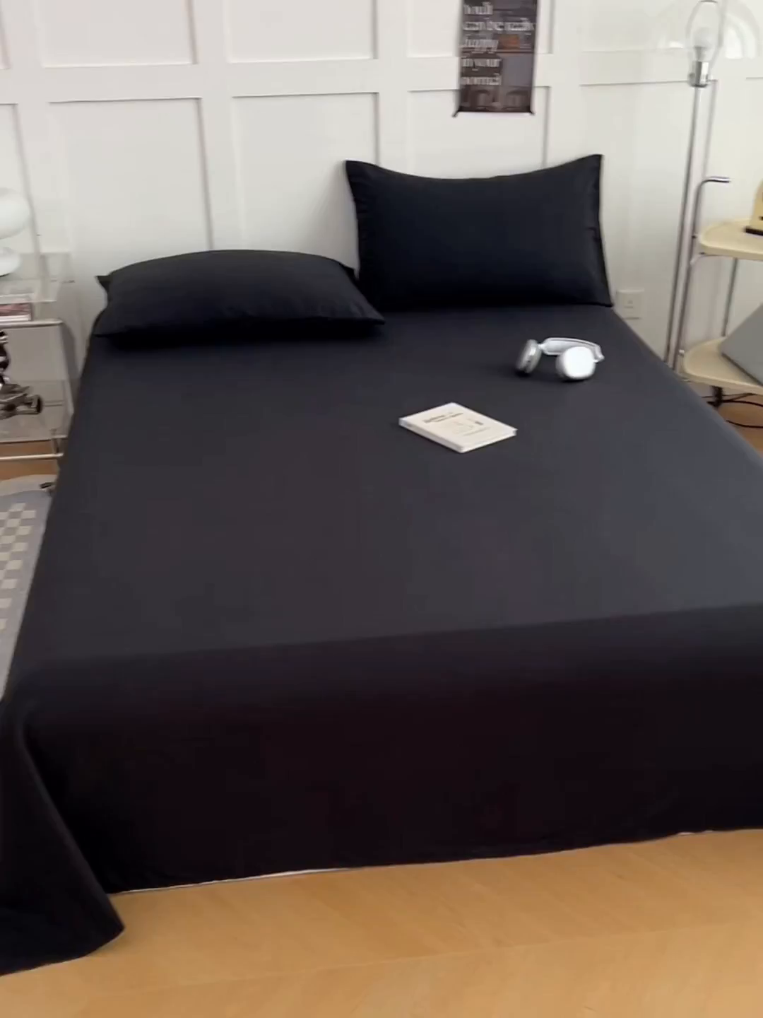 91家纺网 家纺一手货源 找家纺 彩韵家纺 2025新款柔软云感水洗m床单系列 耀夜黑
