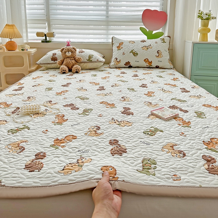 悦织湾家纺 2025新款A类加厚水洗棉床垫小清新印花四季通用床垫 炫酷龙