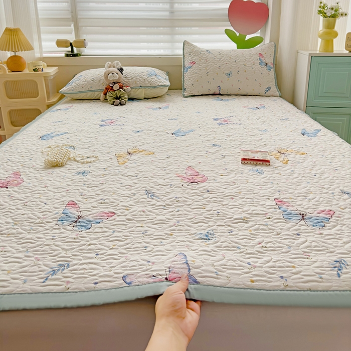 悦织湾家纺 2025新款A类加厚水洗棉床垫小清新印花四季通用床垫 星蝶物语