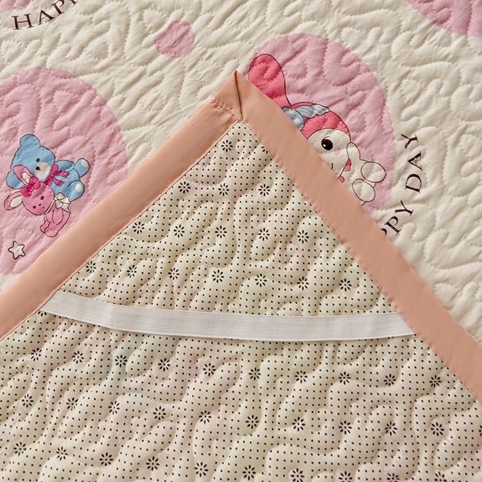 91家纺网 家纺一手货源 找家纺 悦织湾家纺 2025新款A类加厚水洗棉床垫小清新印花四季通用床垫 小恋曲