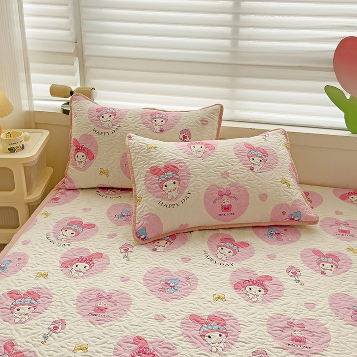 91家纺网 家纺一手货源 找家纺 悦织湾家纺 2025新款A类加厚水洗棉床垫小清新印花四季通用床垫 小恋曲