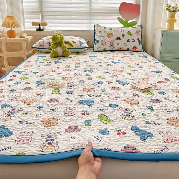 悦织湾家纺 2025新款A类加厚水洗棉床垫小清新印花四季通用床垫 狂欢派对