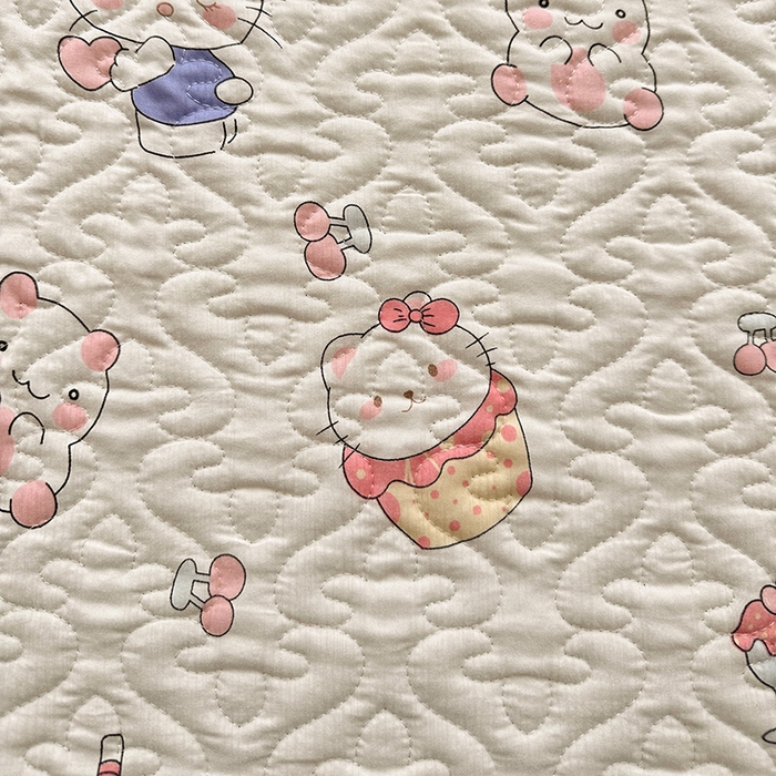 91家纺网 家纺一手货源 找家纺 悦织湾家纺 2025新款A类加厚水洗棉床垫小清新印花四季通用床垫 奶猫