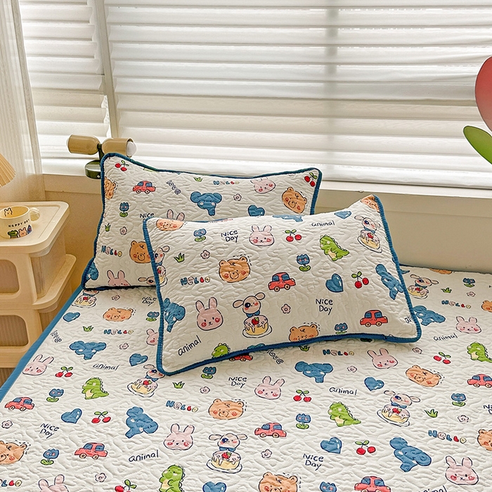 91家纺网 家纺一手货源 找家纺 悦织湾家纺 2025新款A类加厚水洗棉床垫小清新印花四季通用床垫 狂欢派对