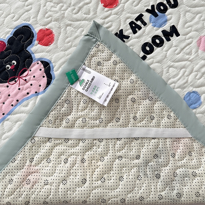 91家纺网 家纺一手货源 找家纺 悦织湾家纺 2025新款A类加厚水洗棉床垫小清新印花四季通用床垫 波点小狗