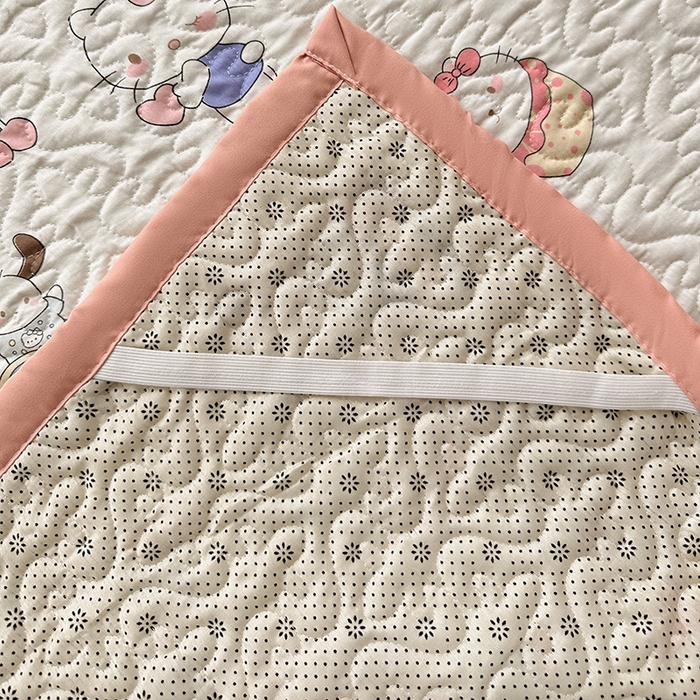 91家纺网 家纺一手货源 找家纺 悦织湾家纺 2025新款A类加厚水洗棉床垫小清新印花四季通用床垫 奶猫