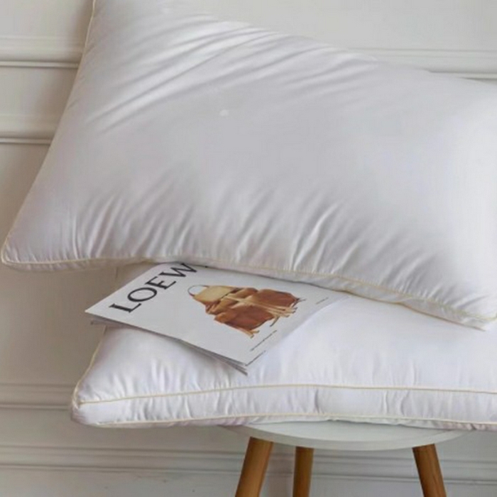 91家纺网 家纺一手货源 找家纺 澜昕 酒店民宿羽丝绒枕枕头枕芯 一件定制 立体金边全棉防羽布枕芯 45*75cm一只
