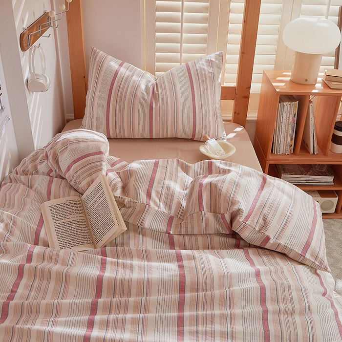 91家纺网 家纺一手货源 找家纺 DoDo 兜兜 2025新款全棉纯棉水洗棉学生三件套【可定做尺寸】    米拉-棕