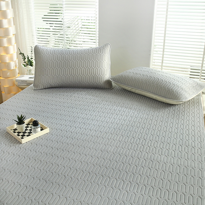 91家纺网 家纺一手货源 找家纺 天之悦家纺 2025新品记忆棉凉席三件套0.4cm家用学生宿舍凉席套件 灰色