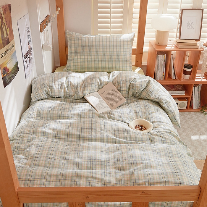 91家纺网 家纺一手货源 找家纺 DoDo 兜兜 2025新款全棉纯棉水洗棉学生三件套【可定做尺寸】    星空-绿